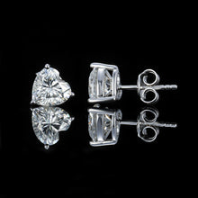 Load image into Gallery viewer, 8.0 Ctw Heart Brilliant Stud Earrings D-VVS Lab Diamond in White Gold