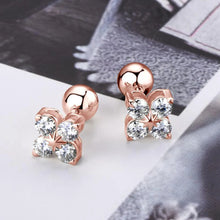 Load image into Gallery viewer, S-925 Stud Earrings with Round Brilliant 0.8 Ct.TW Diamonds in 18K