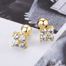 Load image into Gallery viewer, S-925 Stud Earrings with Round Brilliant 0.8 Ct.TW Diamonds in 18K
