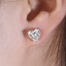 Load image into Gallery viewer, 8.0 Ctw Heart Brilliant Stud Earrings D-VVS Lab Diamond in White Gold