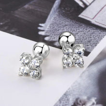Load image into Gallery viewer, S-925 Stud Earrings with Round Brilliant 0.8 Ct.TW Diamonds in 18K
