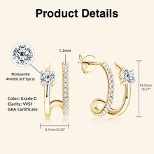 Load image into Gallery viewer, 1.0 Ct.TW Round Brilliant Double Side Stud Earrings D-VVS Diamond