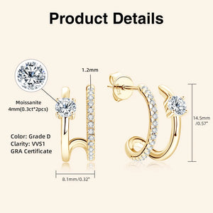 1.0 Ct.TW Round Brilliant Double Side Stud Earrings D-VVS Diamond