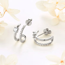 Load image into Gallery viewer, 1.0 Ct.TW Round Brilliant Double Side Stud Earrings D-VVS Diamond
