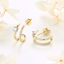 Load image into Gallery viewer, 1.0 Ct.TW Round Brilliant Double Side Stud Earrings D-VVS Diamond
