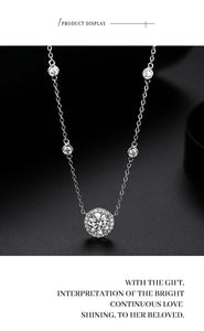 1.0 Ct Round Brilliant VVS Diamond Slide Necklace in S-925 White Gold