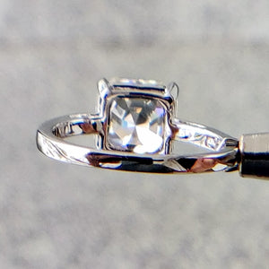 Asscher Briliant Ring–Moissanite & Natural Diamond | S-925 & Pure Gold