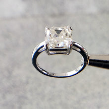 Load image into Gallery viewer, Asscher Briliant Ring–Moissanite &amp; Natural Diamond | S-925 &amp; Pure Gold