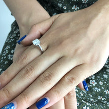 Load image into Gallery viewer, Asscher Briliant Ring–Moissanite &amp; Natural Diamond | S-925 &amp; Pure Gold