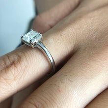 Load image into Gallery viewer, Asscher Briliant Ring–Moissanite &amp; Natural Diamond | S-925 &amp; Pure Gold
