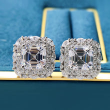 Load image into Gallery viewer, Elegant Asscher Brilliant Earrings in White Gold – 4.0 Ct.TW Diamond