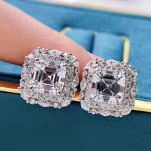 Load image into Gallery viewer, Elegant Asscher Brilliant Earrings in White Gold – 4.0 Ct.TW Diamond