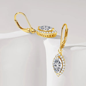 2.5 Ct.TW Marquise Diamond Hoop Earrings in White, Yellow, or Rose Gold