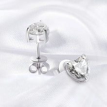 Load image into Gallery viewer, 8.0 Ctw Heart Brilliant Stud Earrings D-VVS Lab Diamond in White Gold
