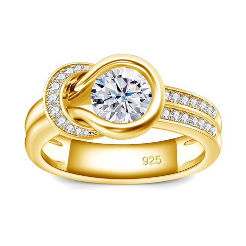 Round Brilliant All-Diamond Ring - 1.2 Ct Center, 0.7 Ct Sidestones