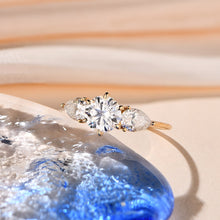Load image into Gallery viewer, 1.5 Ct.TW Round &amp; Pear Brilliant Diamond Wedding Ring in 14K Solid Gold