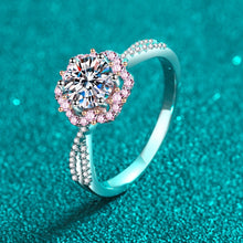 Load image into Gallery viewer, 1.0 Ct.TW Round Brilliant Lab Diamond Ring with 24 Sona Diamond Pink