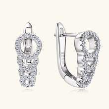 Load image into Gallery viewer, Elegant 17 mm Hoop Earrings in S-925 Silver 0.17 Ct. Round Diamonds