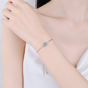 S-925 Diamonds Bracelet with 1.14 Ct.TW Round Brilliant in White Gold