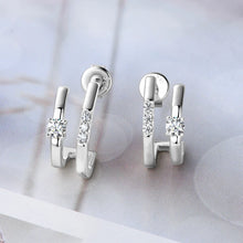 Load image into Gallery viewer, 1.0 Ct.TW Round Brilliant Double Side Stud Earrings D-VVS Diamond