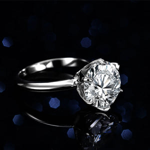 Elegant 5.0-Carat & 2.2-Carat Diamond Rings in White Gold | 925 Silver