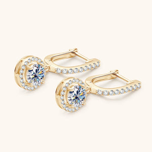 Diamond Hoop Earrings 2.0-carat Round Brilliant in White, Yellow Gold