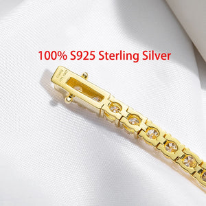 18K Yellow Gold 0.50 Ct Round Brilliant Tennis Bracelet 37 Diamonds