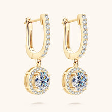 Load image into Gallery viewer, Diamond Hoop Earrings 2.0-carat Round Brilliant in White, Yellow Gold