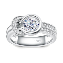 Load image into Gallery viewer, Round Brilliant All-Diamond Ring - 1.2 Ct Center, 0.7 Ct Sidestones