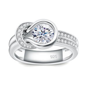 Round Brilliant All-Diamond Ring - 1.2 Ct Center, 0.7 Ct Sidestones
