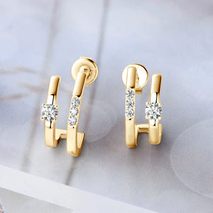 1.0 Ct.TW Round Brilliant Double Side Stud Earrings D-VVS Diamond