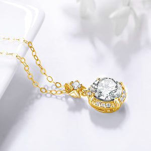 925 Sterling Silver Necklace with 3.05 Ct.TW. VVS Diamonds in 18K Gold