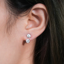 Load image into Gallery viewer, Elegant S-925 Diamond Stud Earrings with 2.0-carat Round Brilliant VVS