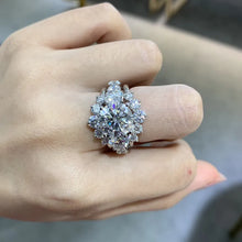 Load image into Gallery viewer, Exquisite 9.8 Ct.TW Round Brilliant VVS Diamond Halo Engagement Ring