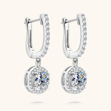 Load image into Gallery viewer, Diamond Hoop Earrings 2.0-carat Round Brilliant in White, Yellow Gold
