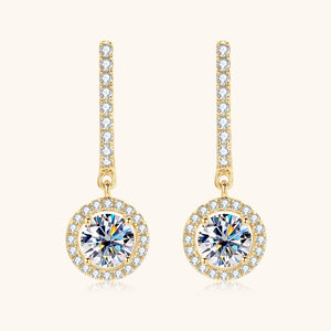 Diamond Hoop Earrings 2.0-carat Round Brilliant in White, Yellow Gold