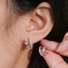 Load image into Gallery viewer, 1.0 Ct.TW Round Brilliant Double Side Stud Earrings D-VVS Diamond