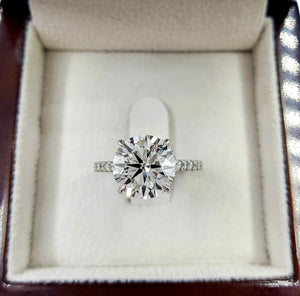 Natural Diamond Ring 0.5 Ct to 2.0 Ct - 14K White Gold, VS1, EF Color