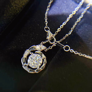 1.0 Ct.TW Round Brilliant Necklace VVS Diamonds in S-925 in White Gold