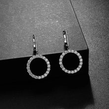 Load image into Gallery viewer, Luxury 18K White Gold Diamond Earrings in Water Drop, Round &amp; Square