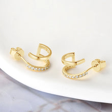 Load image into Gallery viewer, 1.0 Ct.TW Round Brilliant Double Side Stud Earrings D-VVS Diamond