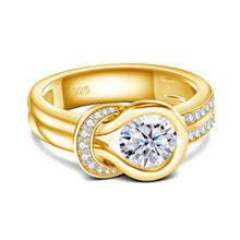 Load image into Gallery viewer, Round Brilliant All-Diamond Ring - 1.2 Ct Center, 0.7 Ct Sidestones