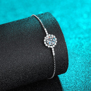 S-925 Diamonds Bracelet with 1.14 Ct.TW Round Brilliant in White Gold