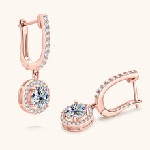 Load image into Gallery viewer, Diamond Hoop Earrings 2.0-carat Round Brilliant in White, Yellow Gold