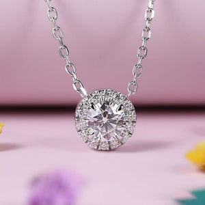 1.15 Ct.TW Round Brilliant VVS Diamond Pendant Necklace in 18K White Gold