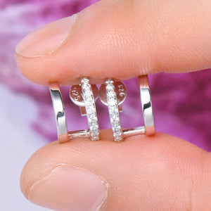 1.0 Ct.TW Round Brilliant Double Side Stud Earrings D-VVS Diamond