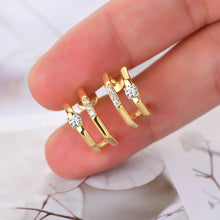 Load image into Gallery viewer, 1.0 Ct.TW Round Brilliant Double Side Stud Earrings D-VVS Diamond