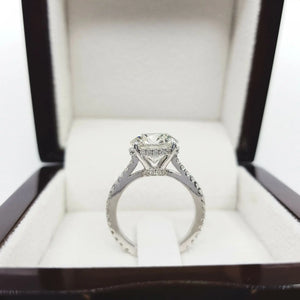 Natural Diamond Ring 0.5 Ct to 2.0 Ct - 14K White Gold, VS1, EF Color