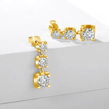 Load image into Gallery viewer, 3.6 Ct.TW Round Brilliant D-VVS Full-Diamond Descended Drop Earrings