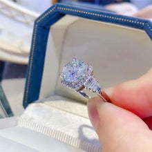 Load image into Gallery viewer, S-925 Silver Ring with 2.0 or 3.0 Ct.TW  VVS Diamond in 18K White Gold